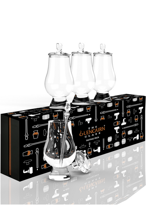 Glencairn Tasting Kit with Glasses, Lids and Pipette in Solid 9PC Presentation Box