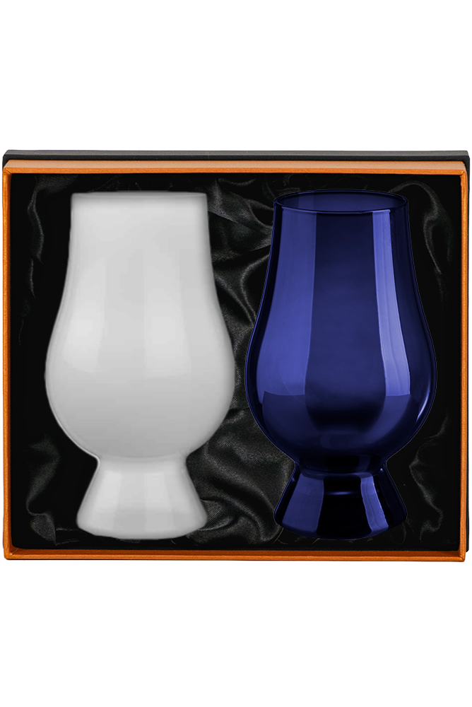 Glencairn Presentation Box of 2 Blind Tasting Whisky Glasses (White/Blue)