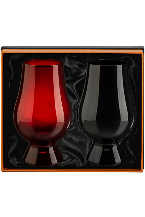 Glencairn, Solid Presentation Box with 2 Blind Tasting Whisky Glasses (Red/Black)