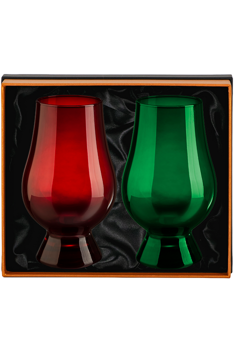 Glencairn, Solid Presentation Box with 2 Blind Tasting Whisky Glasses (Red/Green)
