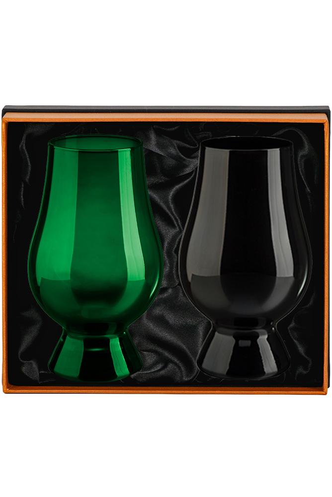 Glencairn Presentation Box of 2 Blind Tasting Whisky Glasses (Green/Black)