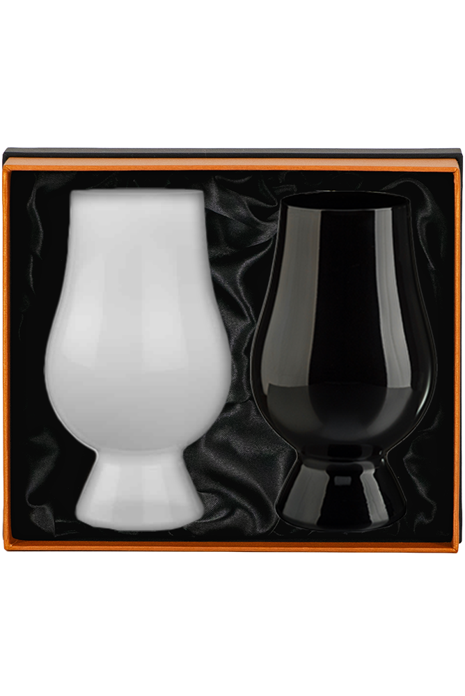 Glencairn Presentation Box of 2 Blind Tasting Whisky Glasses (White/Black)