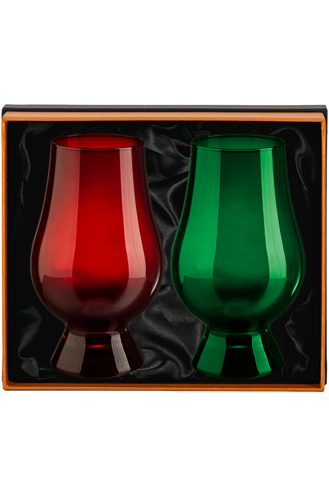 Glencairn Presentation Box of 2 Blind Tasting Whisky Glasses (Red/Green)